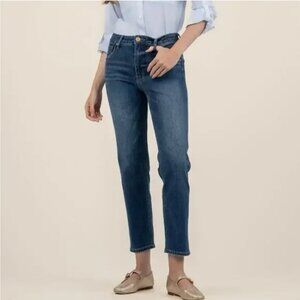 Kut Elizabeth Crop Straight Leg Dark Blue Jeans‎ Size 10